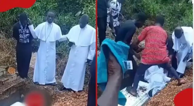 priest priest falls into grave yard
