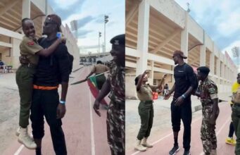 Tallest man currently..man seen lifting police officer sparks reactions