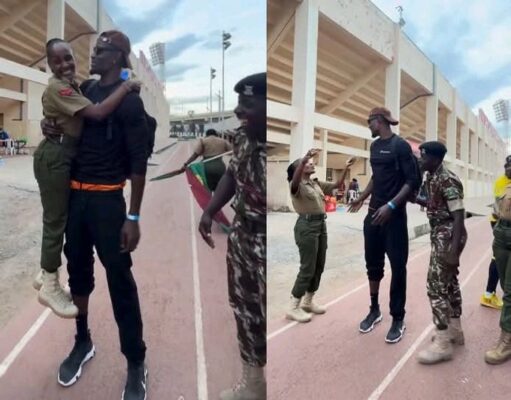 Tallest man currently..man seen lifting police officer sparks reactions