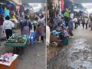 Scenes in Nakuru as Rain Falls on one spot with surrounding dry