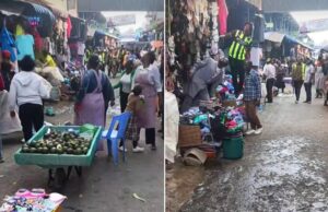 Scenes in Nakuru as Rain Falls on one spot with surrounding dry