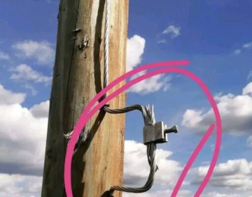 Why earth cables are rectangular in KPLC poles