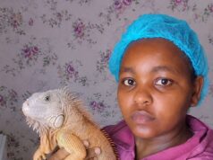 Woman working in saudi shows scary animal she takes care of